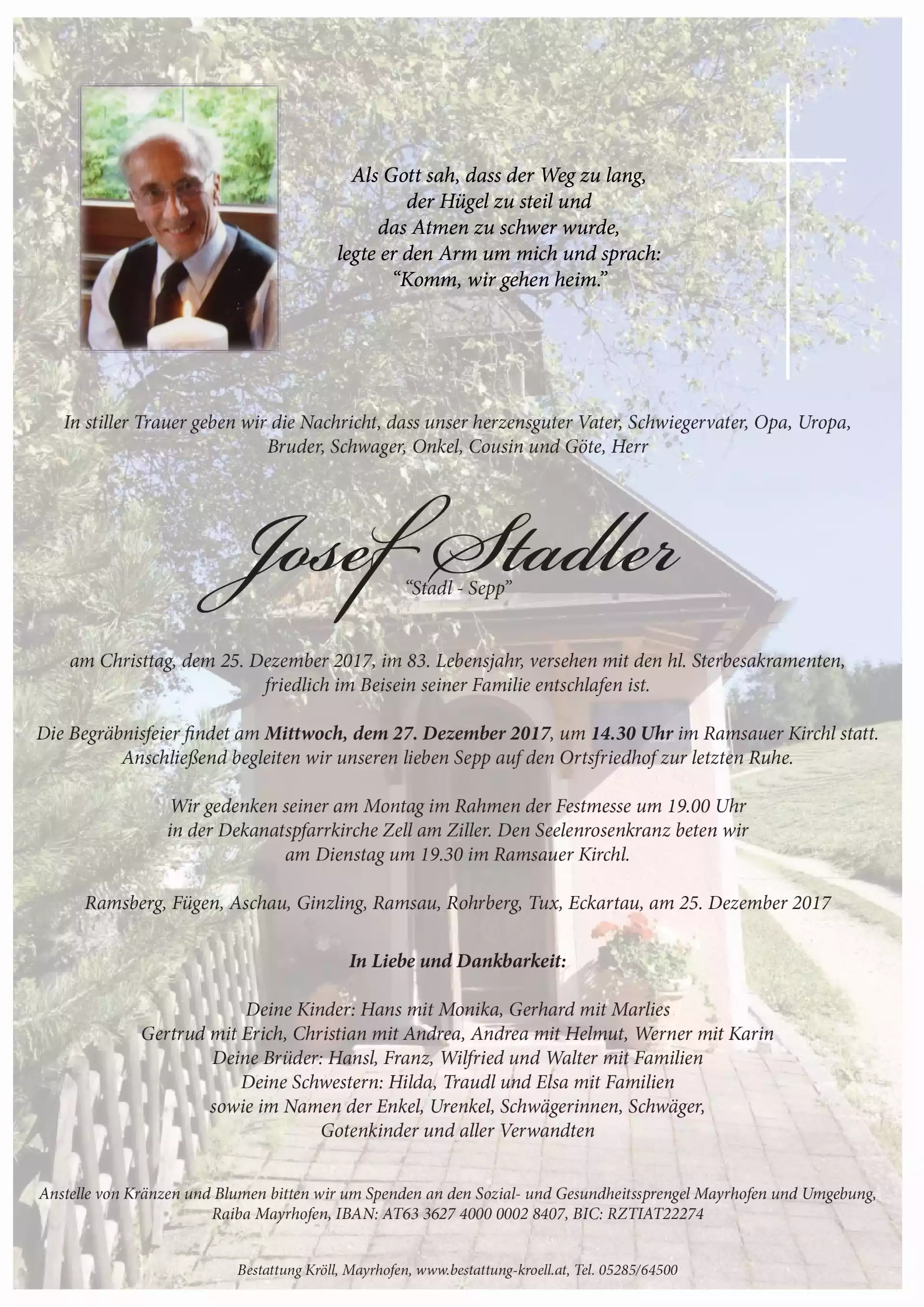 Parte von Josef Stadler
